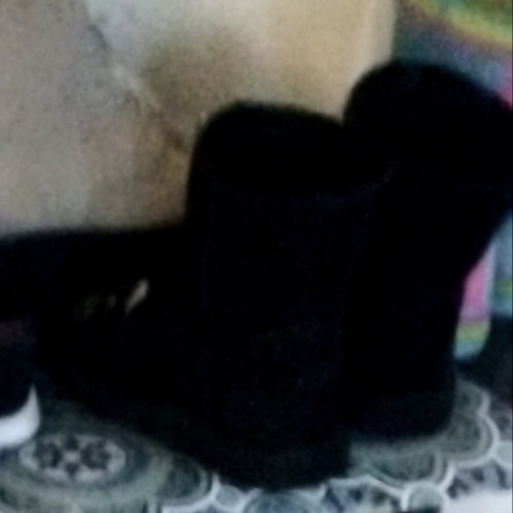 Size 7 and 8 cat boots mid calf suede black and white